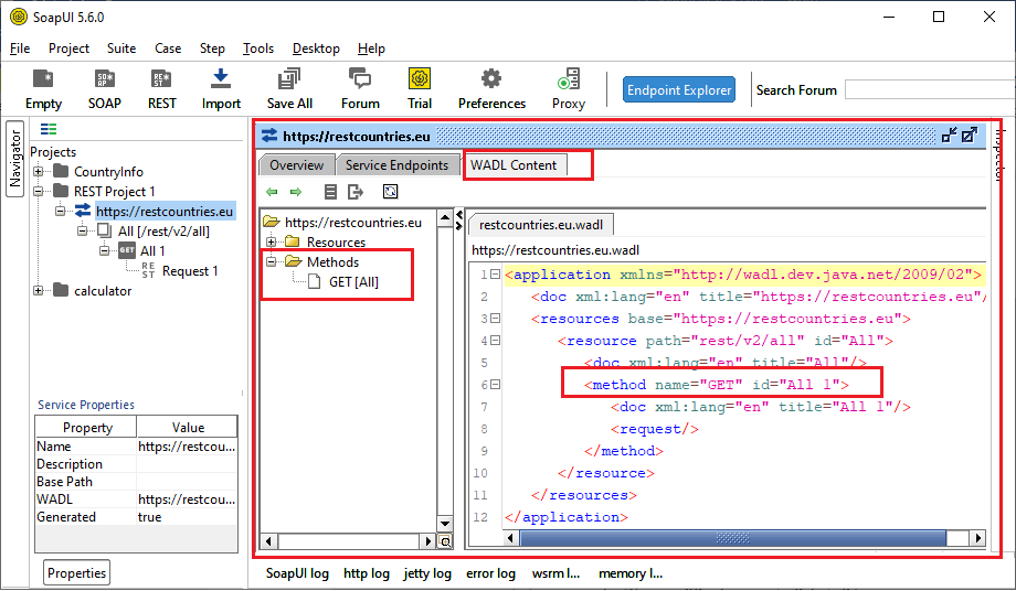 SoapUI REST Web Service