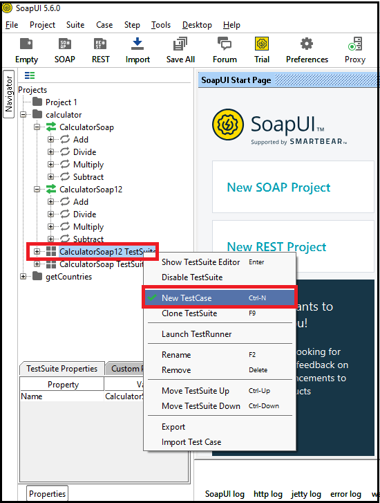 SoapUI Test Structure
