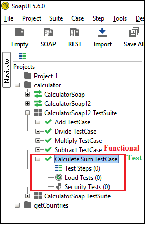 SoapUI Test Structure