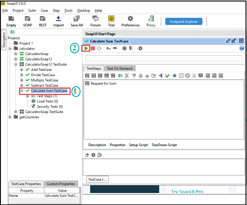 SoapUI Test Structure