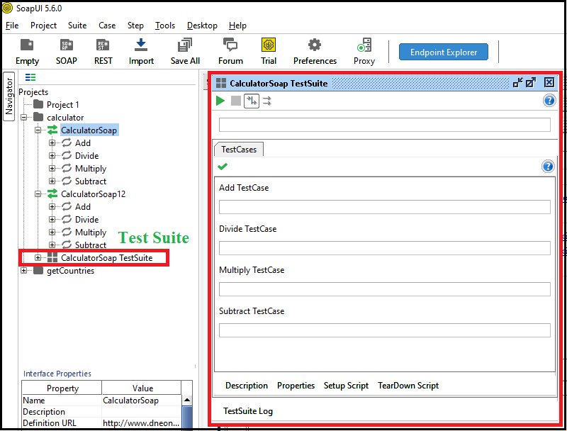 SoapUI Test结构