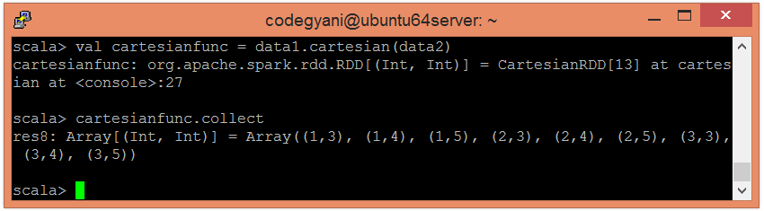 Spark Cartesian Function