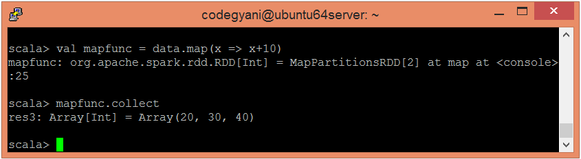 Spark Map function