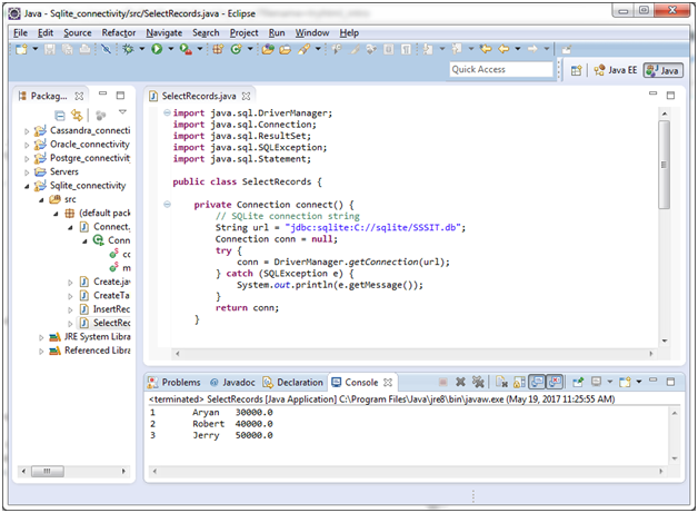 sqlite Java with sqlite 5