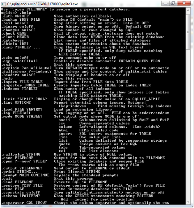 SQLite Command 1