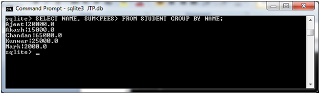 Sqlite Group by子句2