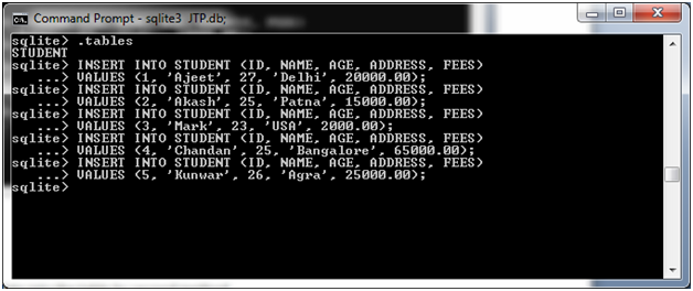 SQLite插入查询1