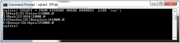 Sqlite Like子句3