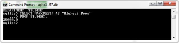 Sqlite Max函数2