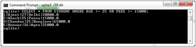 Sqlite Or子句2