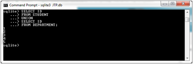 Sqlite联合运算符4