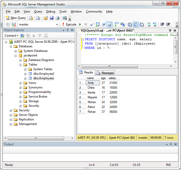 SQL Distinct子句3