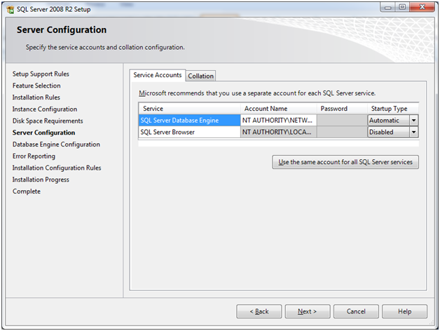 SQL Install ms SQLServer 10