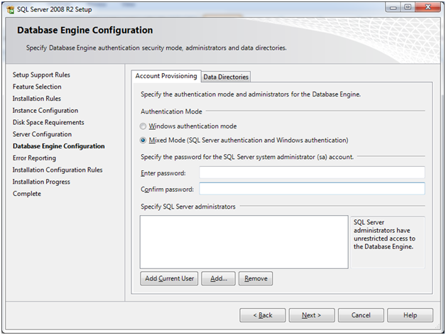 SQL Install ms SQLServer 12