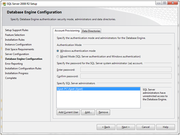 SQL Install ms SQLServer 13