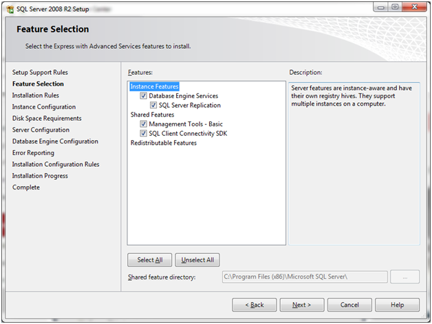 SQL Install ms SQLServer 9