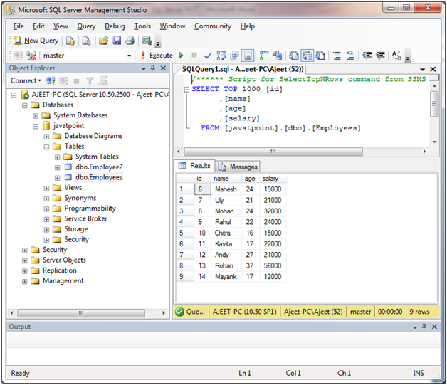 SQL Not condition 1