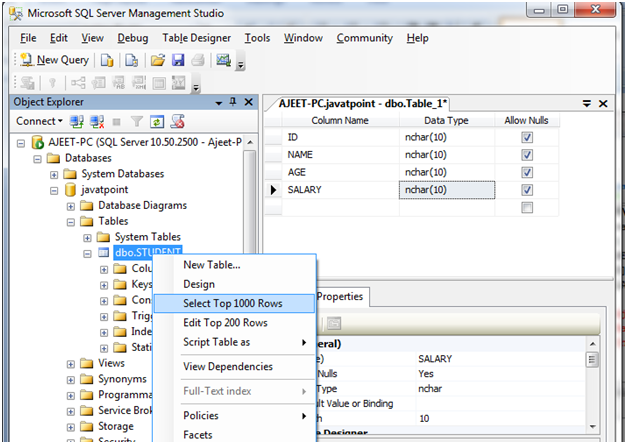 SQL服务器插入数据3