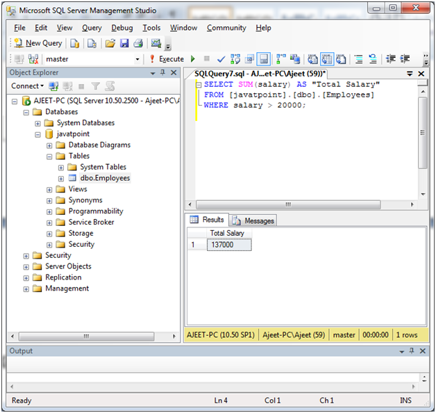 SQL服务器求和函数4