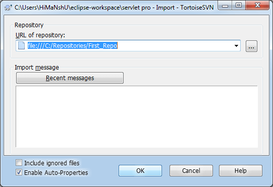 Import a Project by TortoiseSVN