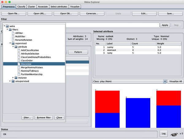 Weka 离散化