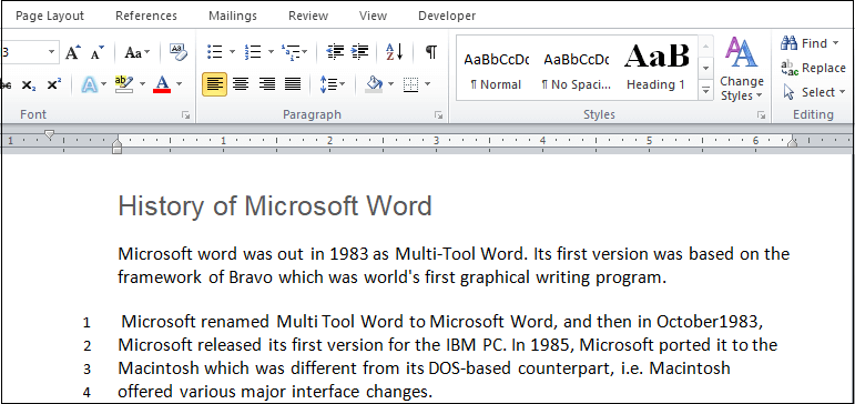 如何在Microsoft Word文档中添加或删除行号