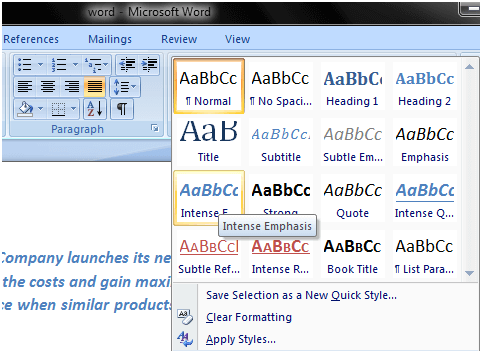 MS Word如何在ms word 2中应用样式