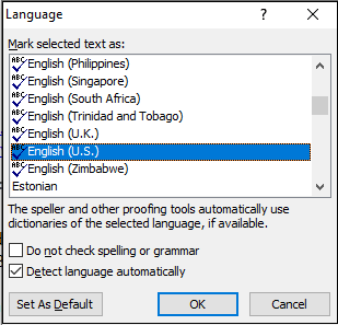如何更改Microsoft Word文档中的语言
