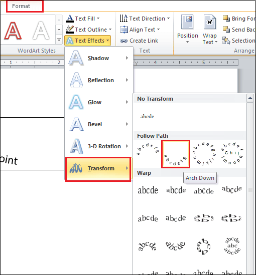 如何在Microsoft Word文档中弯曲文本